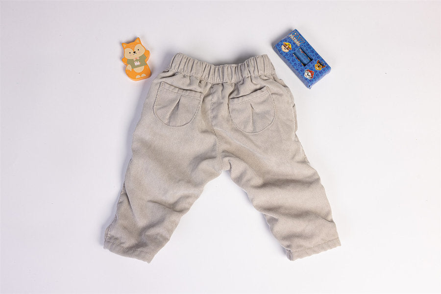 Grey trousers blue bow