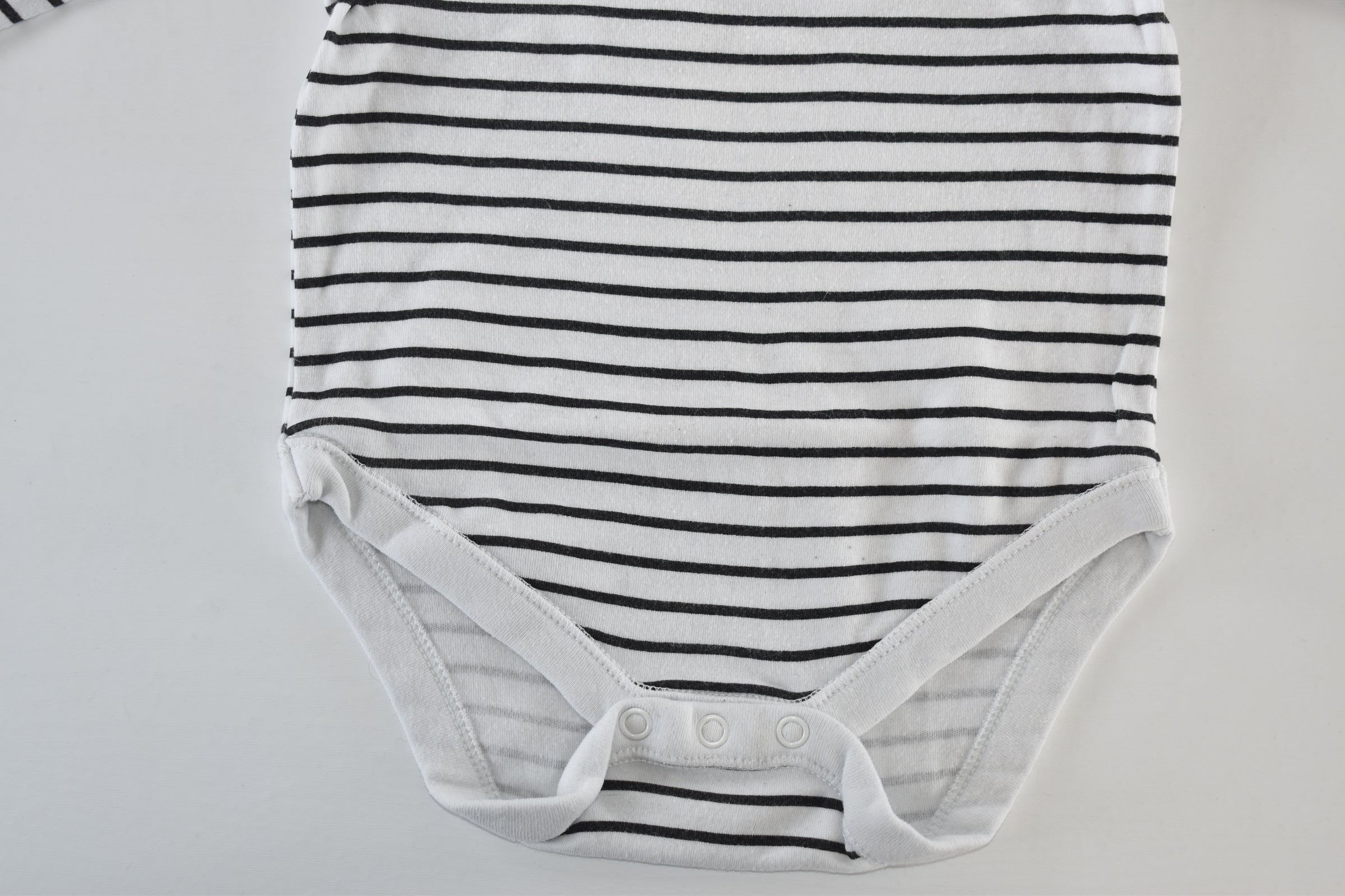 Striped black and white long sleeve bodysuit