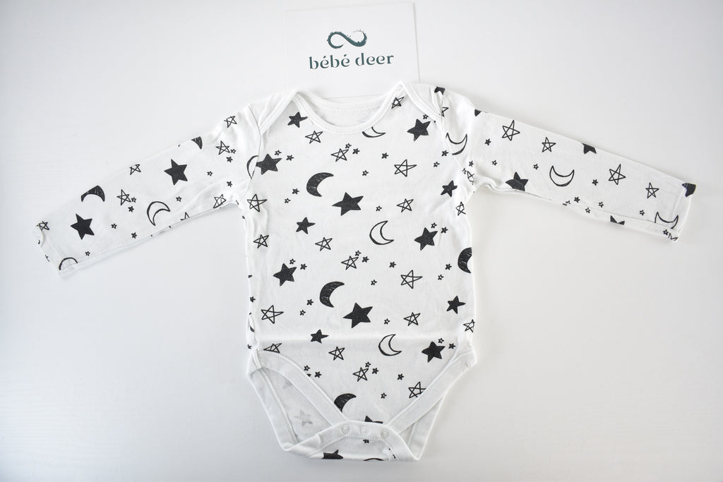 Moon and stars long sleeve bodysuit