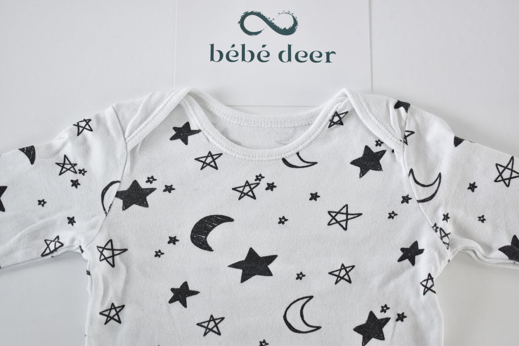 Moon and stars long sleeve bodysuit
