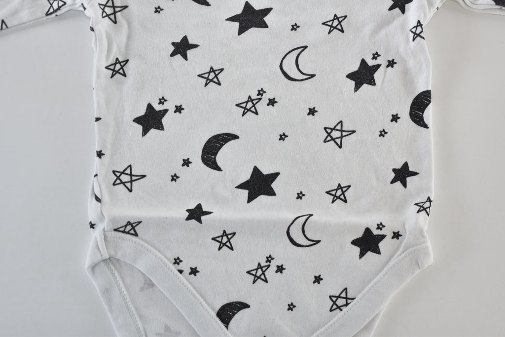 Moon and stars long sleeve bodysuit