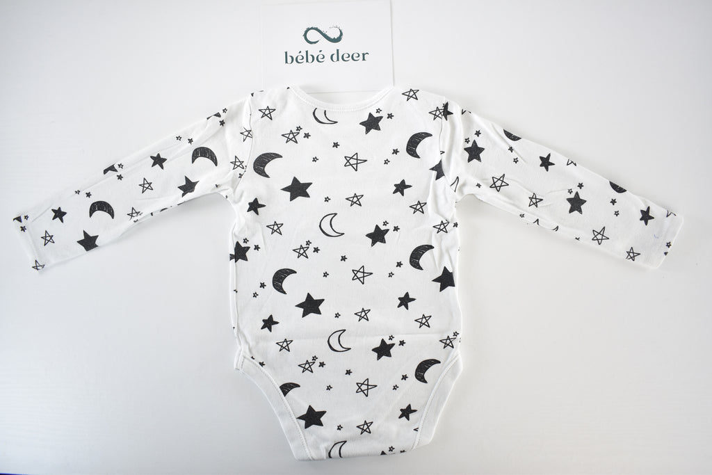 Moon and stars long sleeve bodysuit