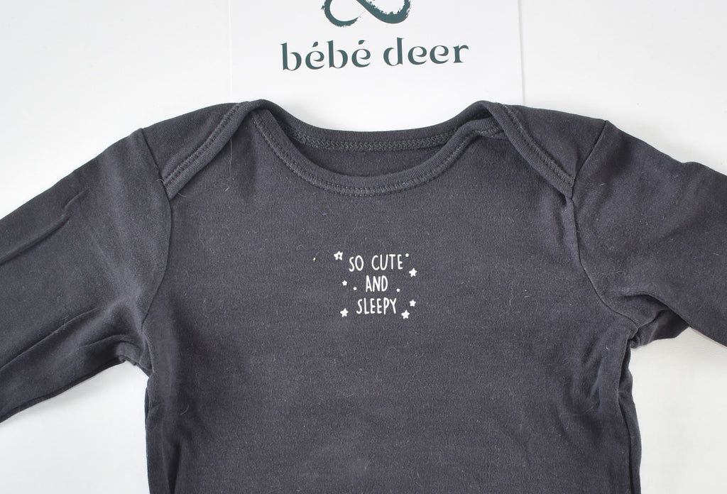 Long sleeve bodysuit " So cute and sleepy"