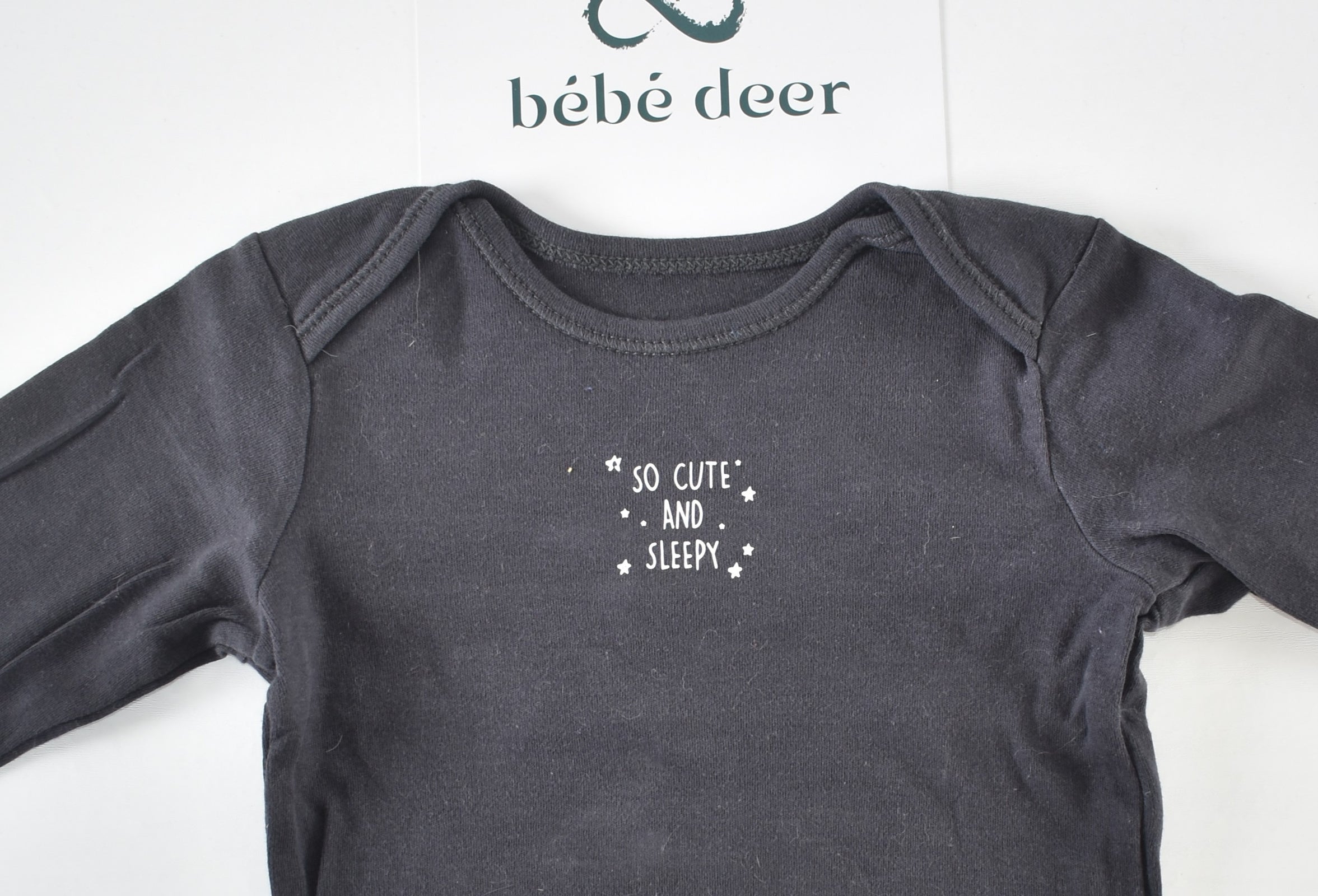 Long sleeve bodysuit " So cute and sleepy"