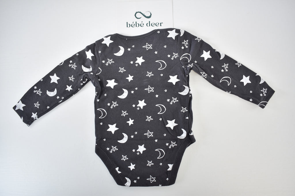 Moon and stars long sleeve bodysuit