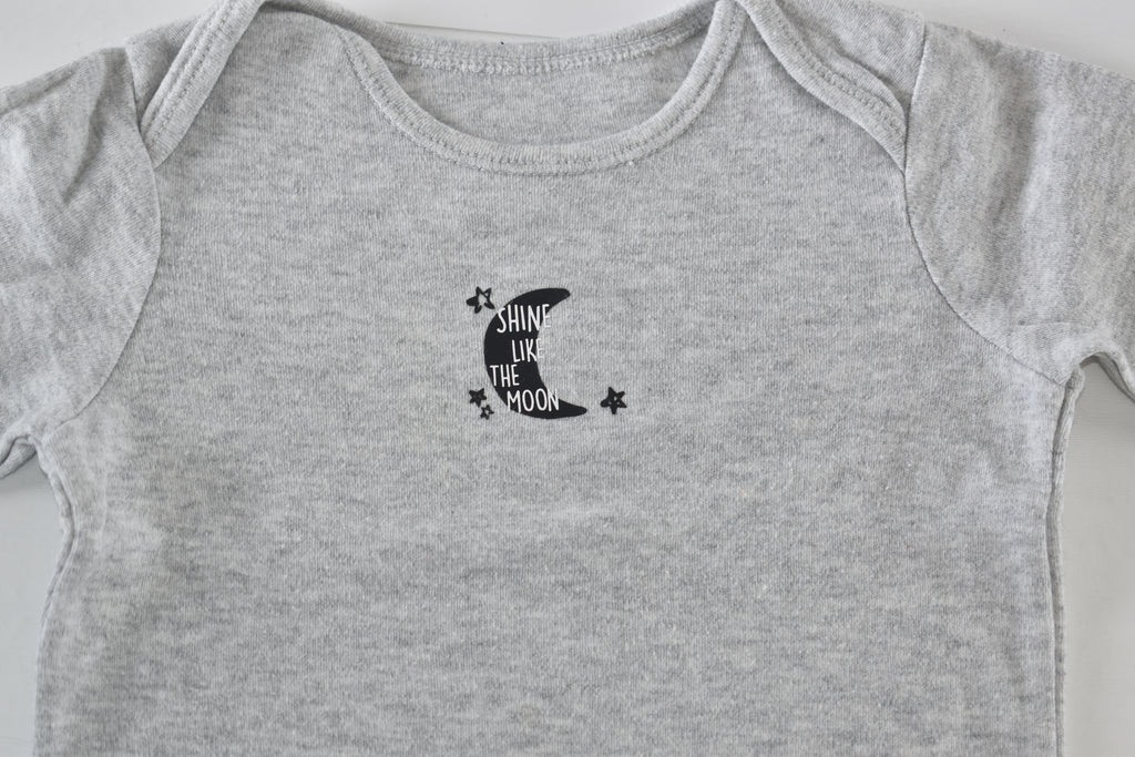 Grey long sleeve bodysuit "Shine like the moon"
