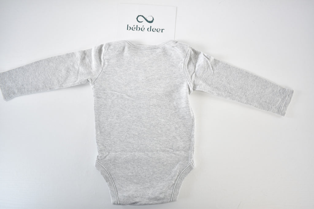 Grey long sleeve bodysuit "Shine like the moon"
