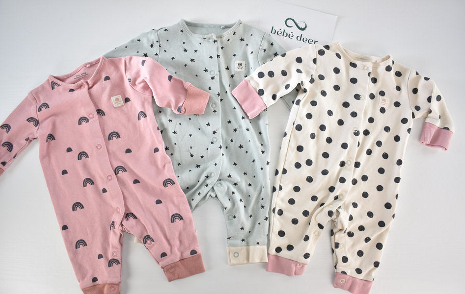 Next assorted footless sleepsuit set 3/6 months