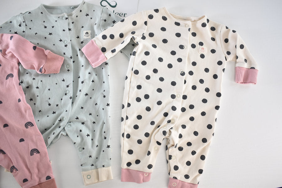 Next assorted footless sleepsuit set 3/6 months