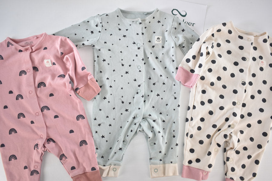 Next assorted footless sleepsuit set 3/6 months