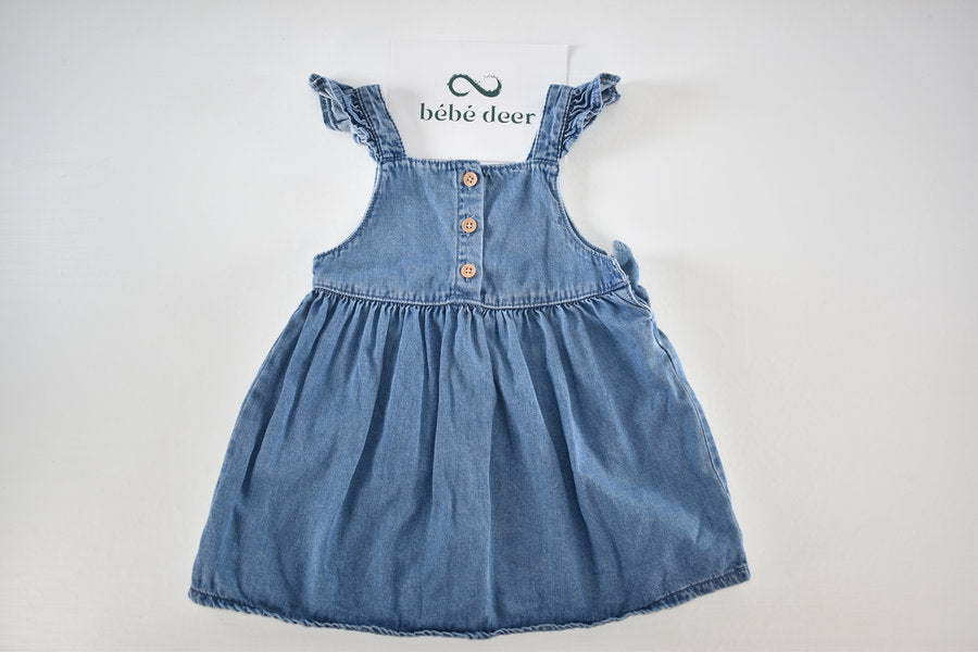 Lightweight denim dress with frill straps