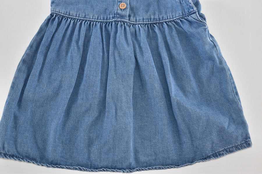 Lightweight denim dress with frill straps