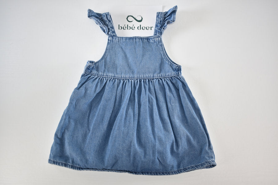 Lightweight denim dress with frill straps