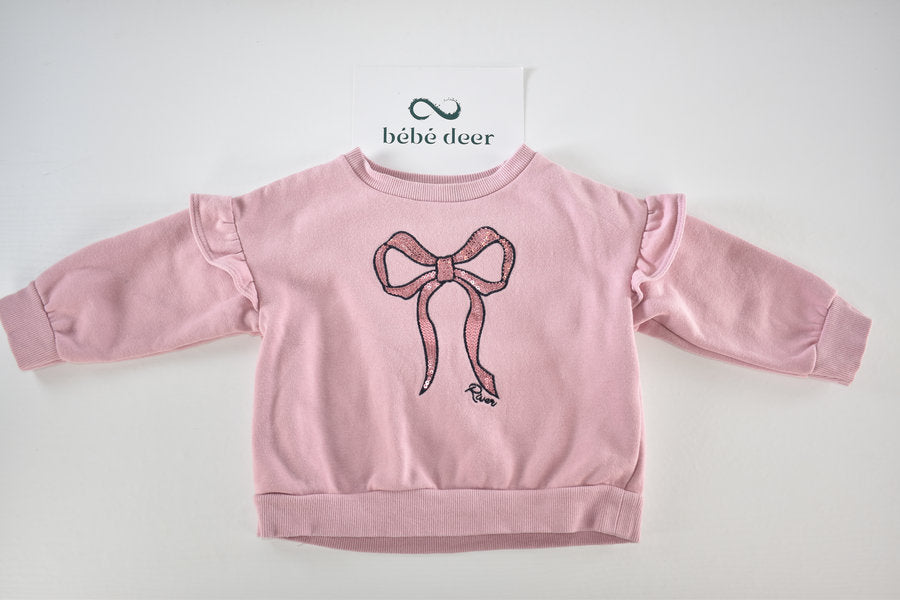 River Island pink bow jumper