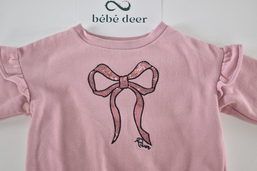 River Island pink bow jumper