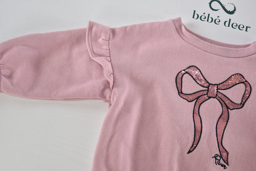 River Island pink bow jumper