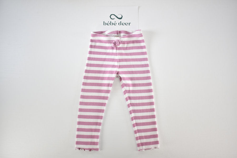 Pink striped leggings