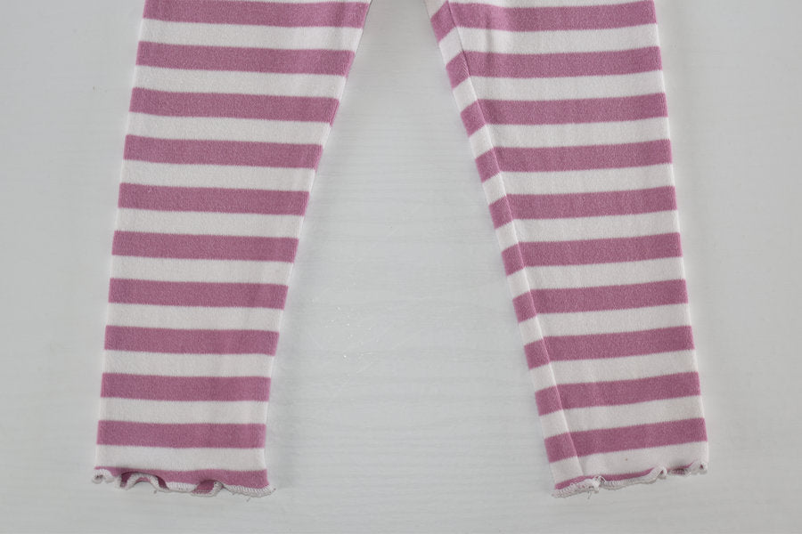 Pink striped leggings