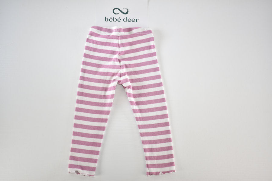 Pink striped leggings