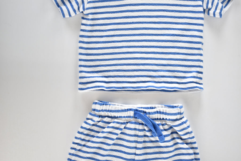 Striped towelling outfit set