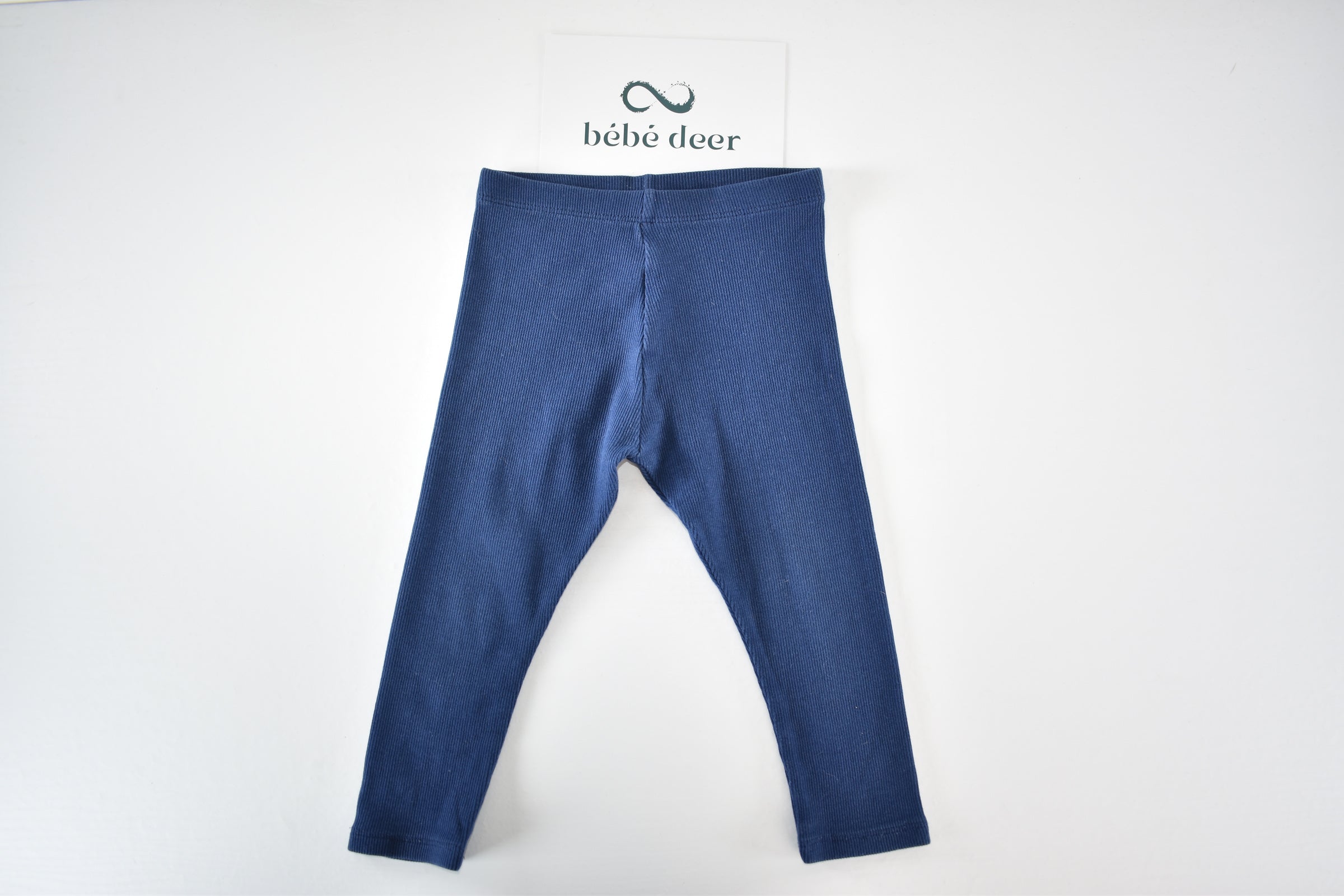 Blue ribbed leggings