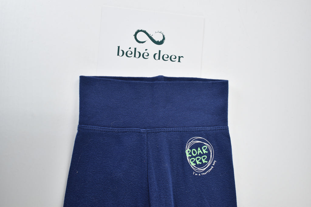 Blue dinosaur trousers