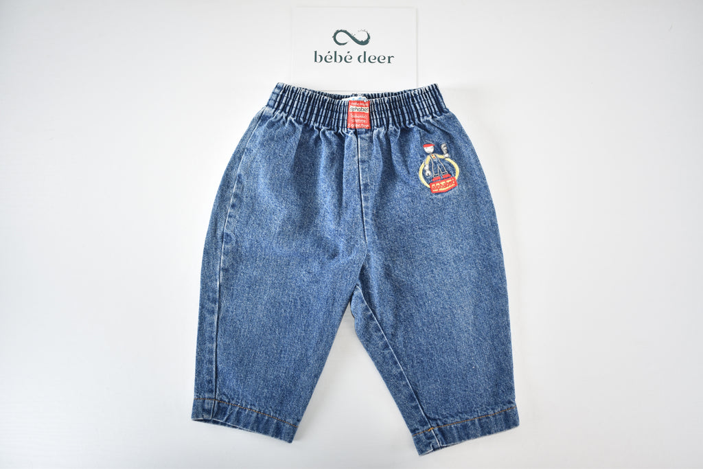 Denim trousers with embroidered detail