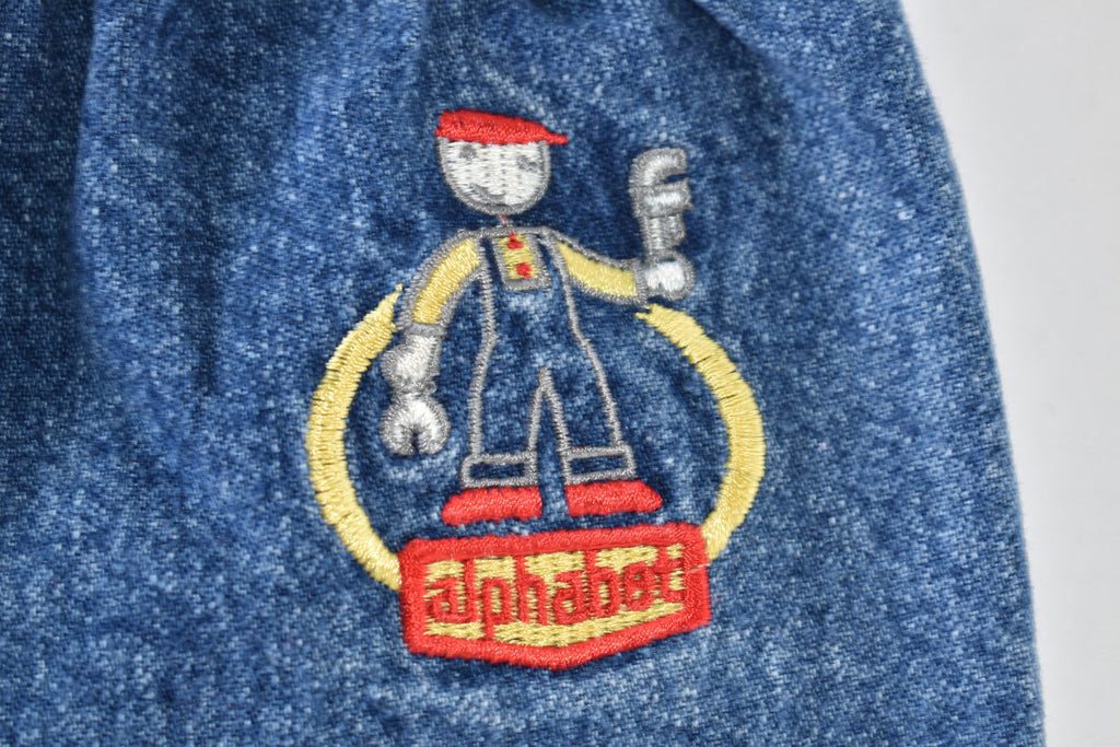Denim trousers with embroidered detail