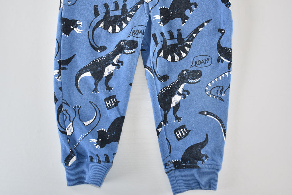 Blue dinosaur trousers