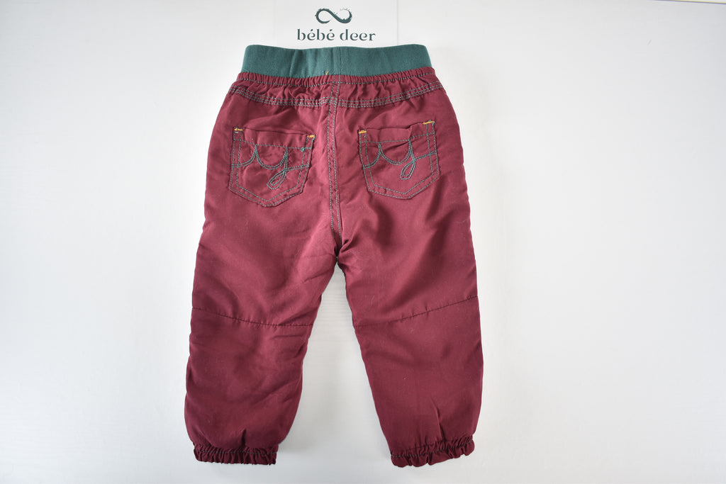 Burgundy lined trousers