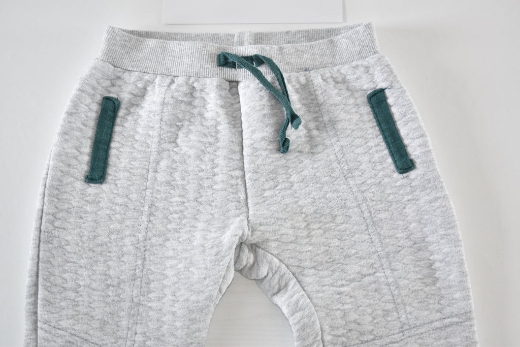 Grey quilted trousers