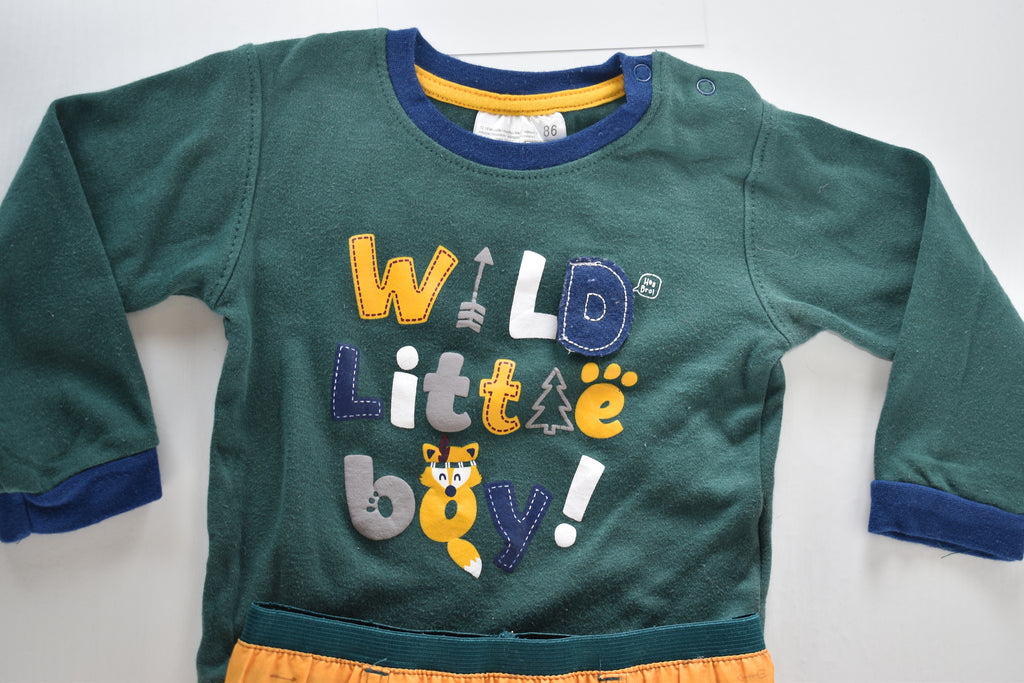 Fox print body and fleece-lined trousers set