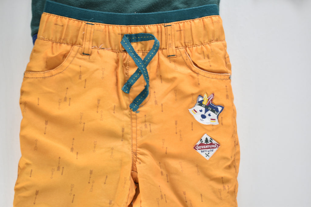 Fox print body and fleece-lined trousers set