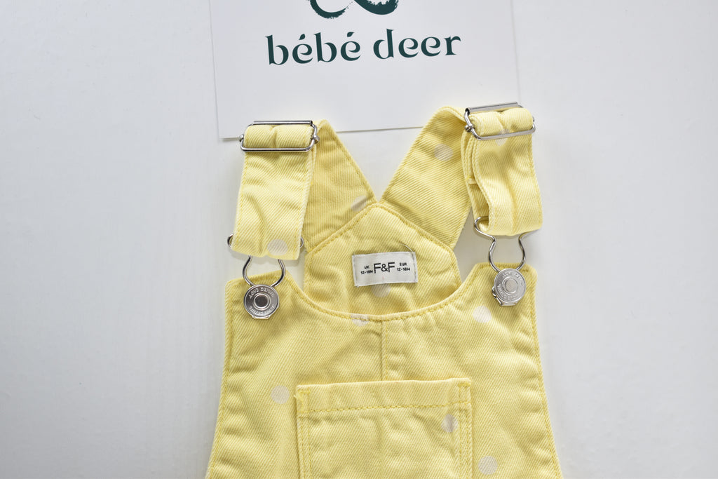 Yellow spotted pinafore dress
