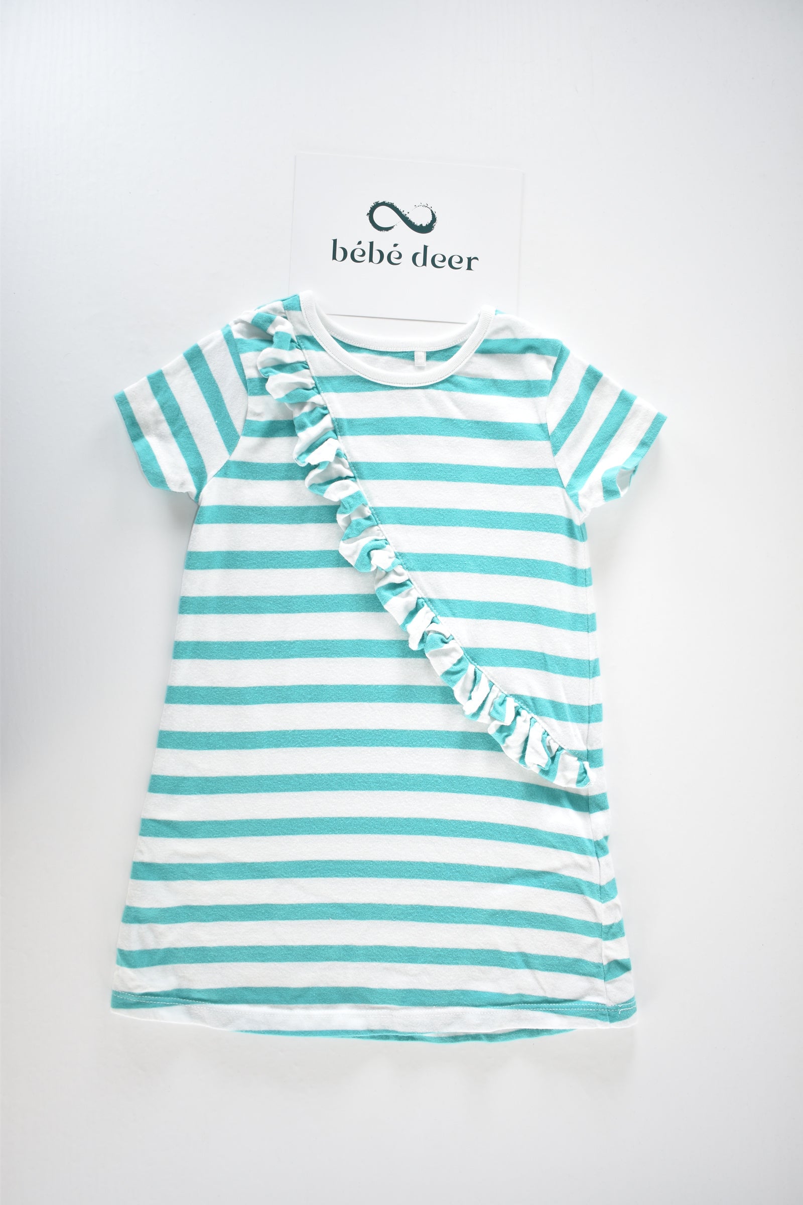 Striped dress with ruffle detail