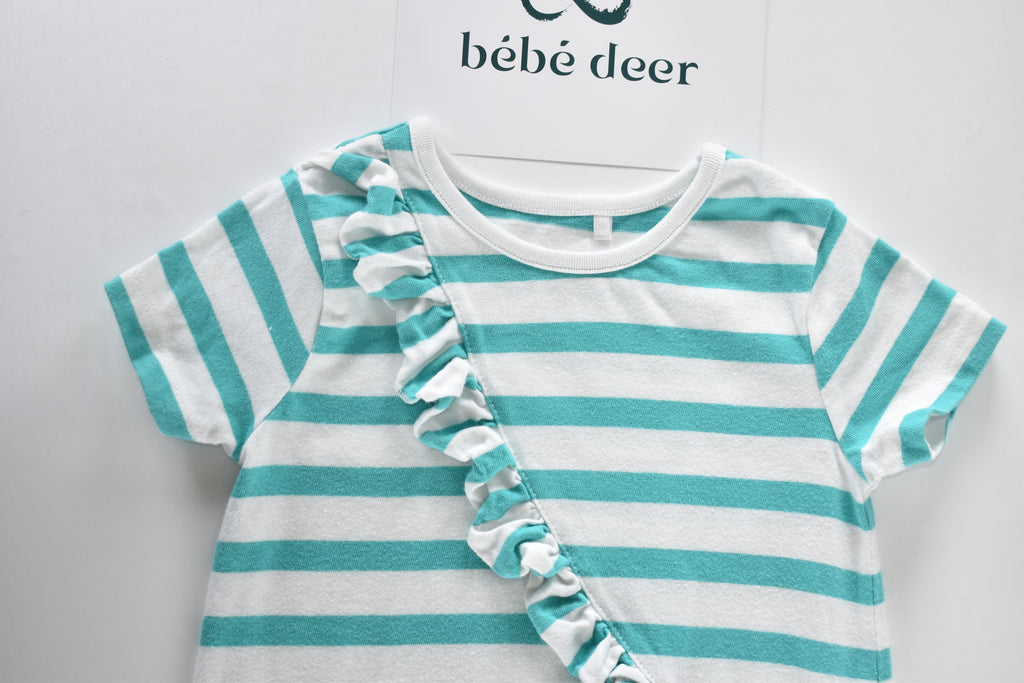 Striped dress with ruffle detail