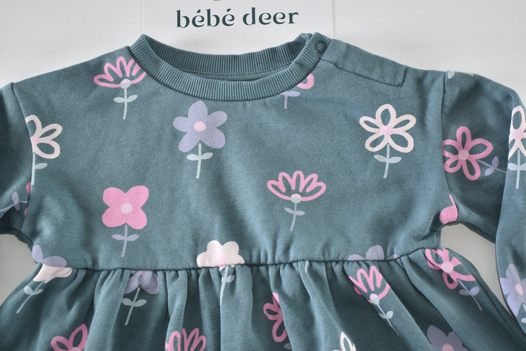 Floral sweatshirt dress