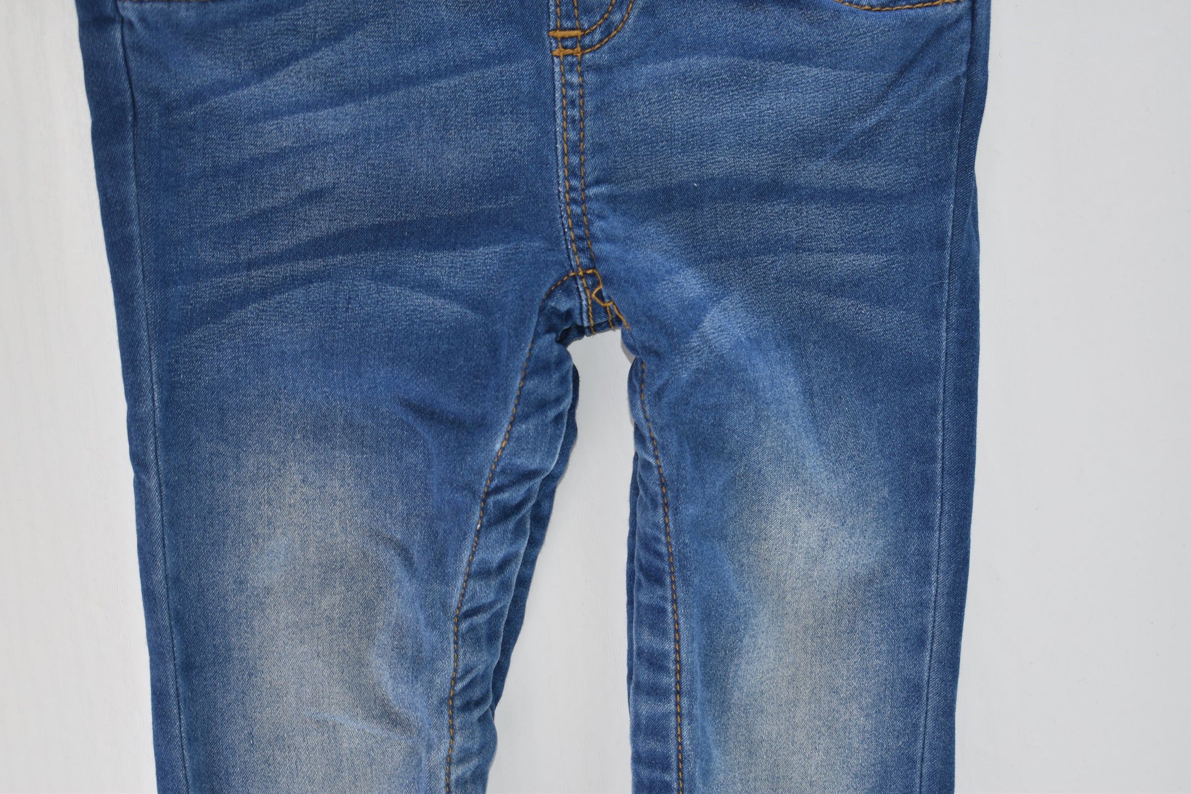 Denim dungarees and paddle print top set
