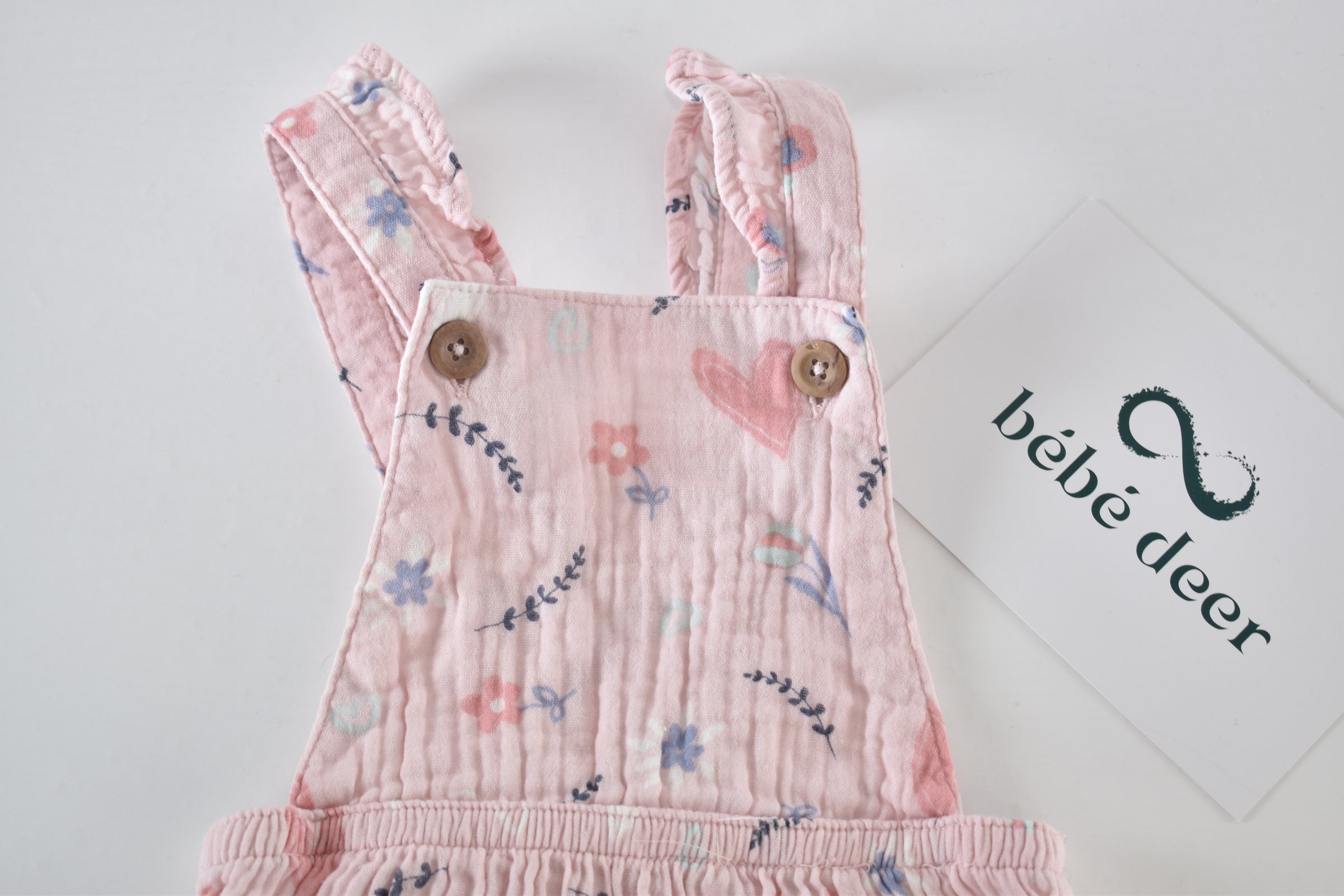 Pink muslin pinafore dress