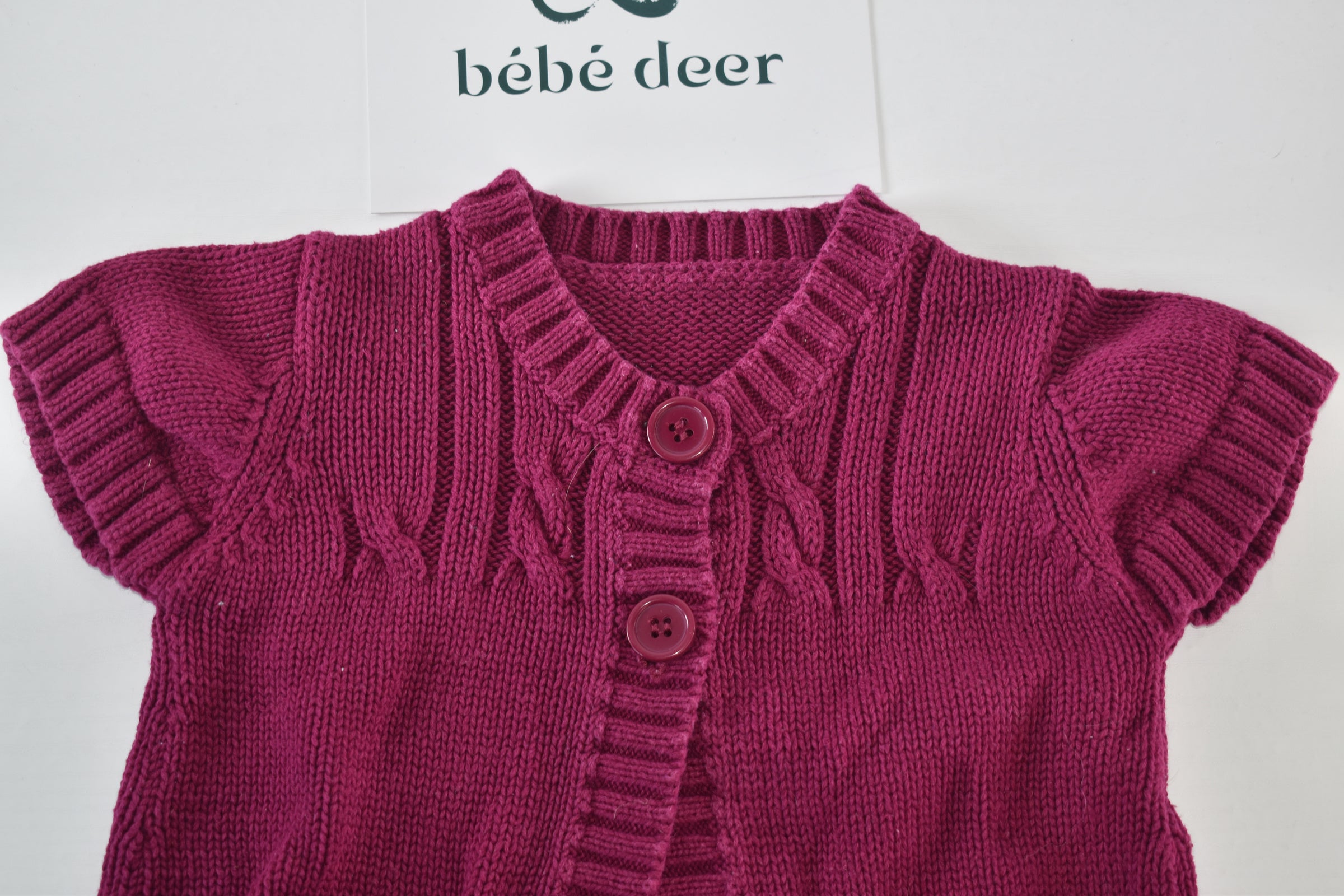Knitted bow pocket cardigan
