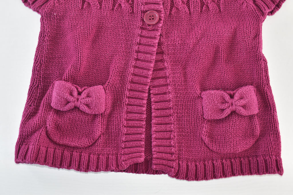 Knitted bow pocket cardigan