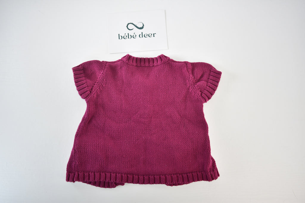 Knitted bow pocket cardigan