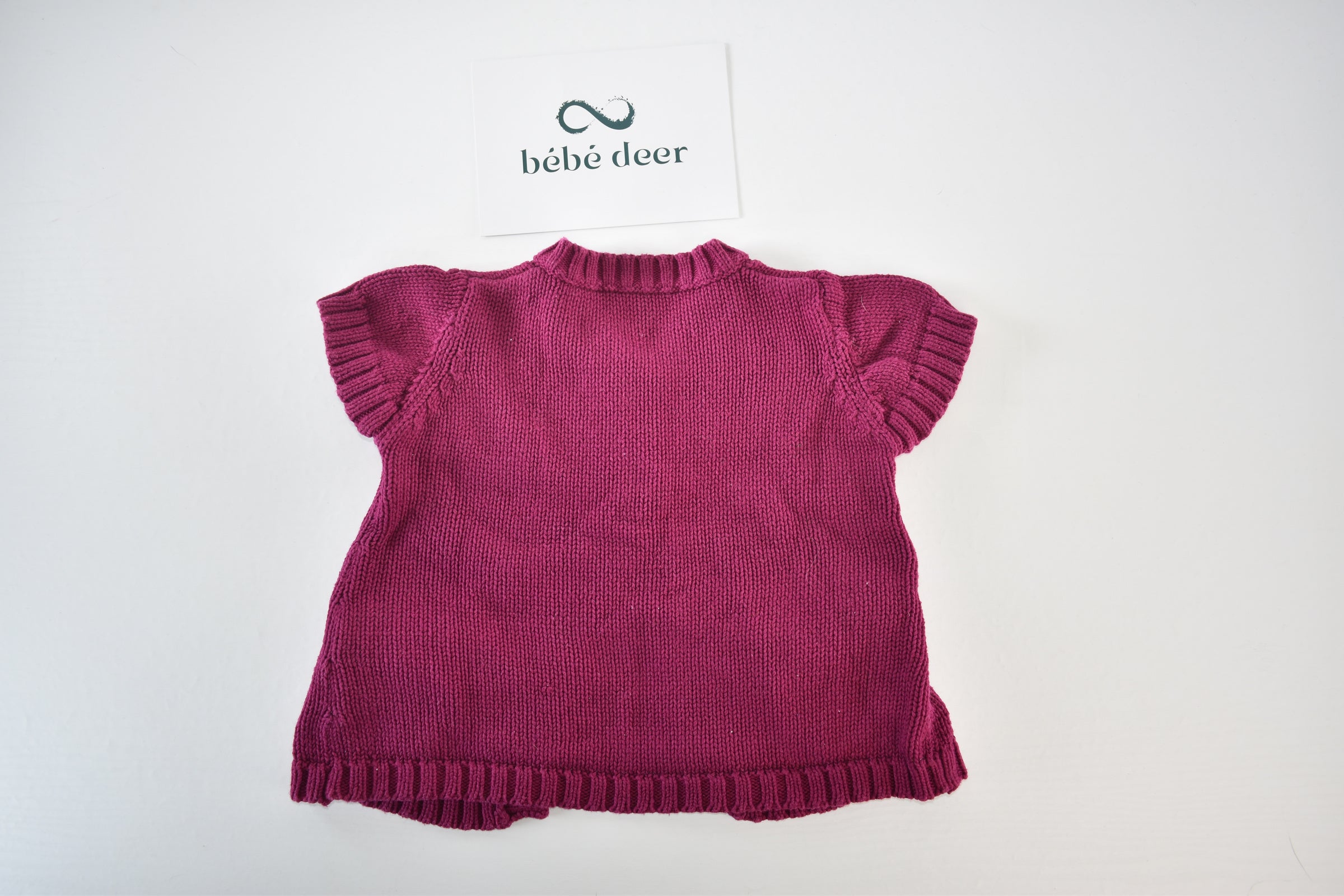 Knitted bow pocket cardigan