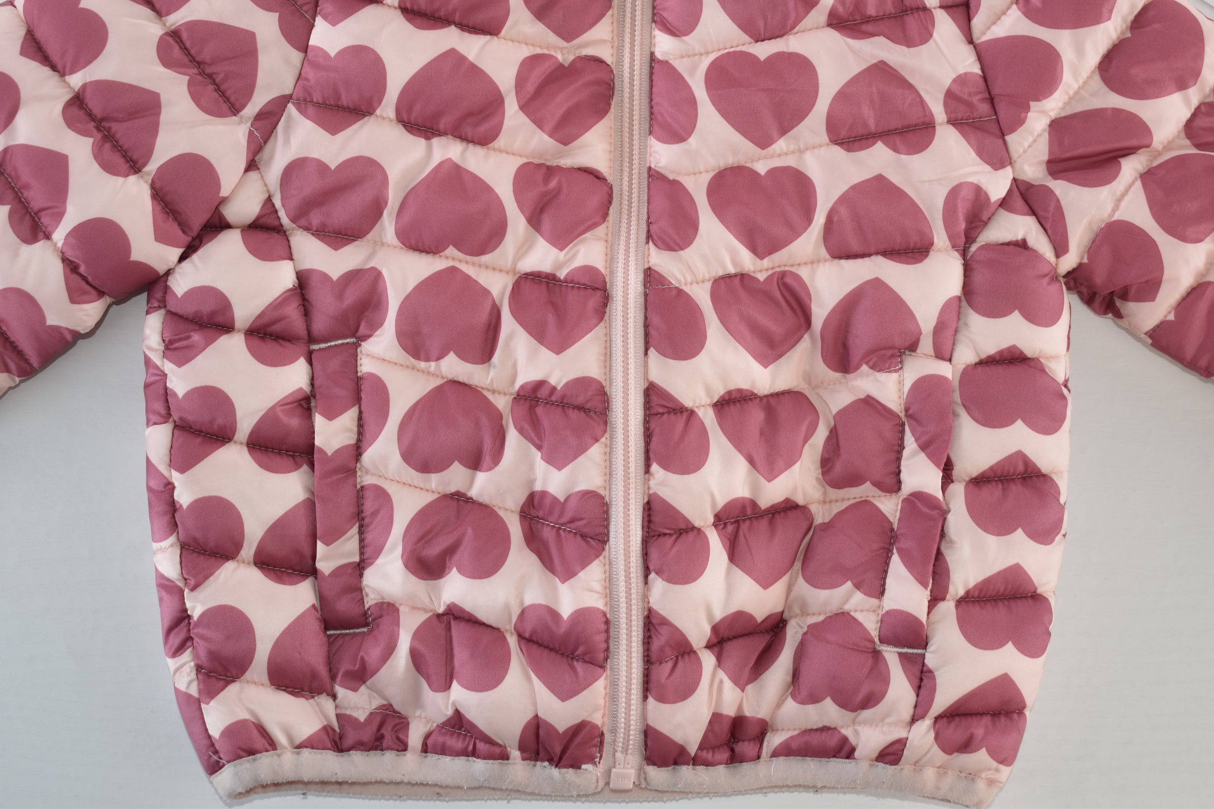 Heart print padded coat