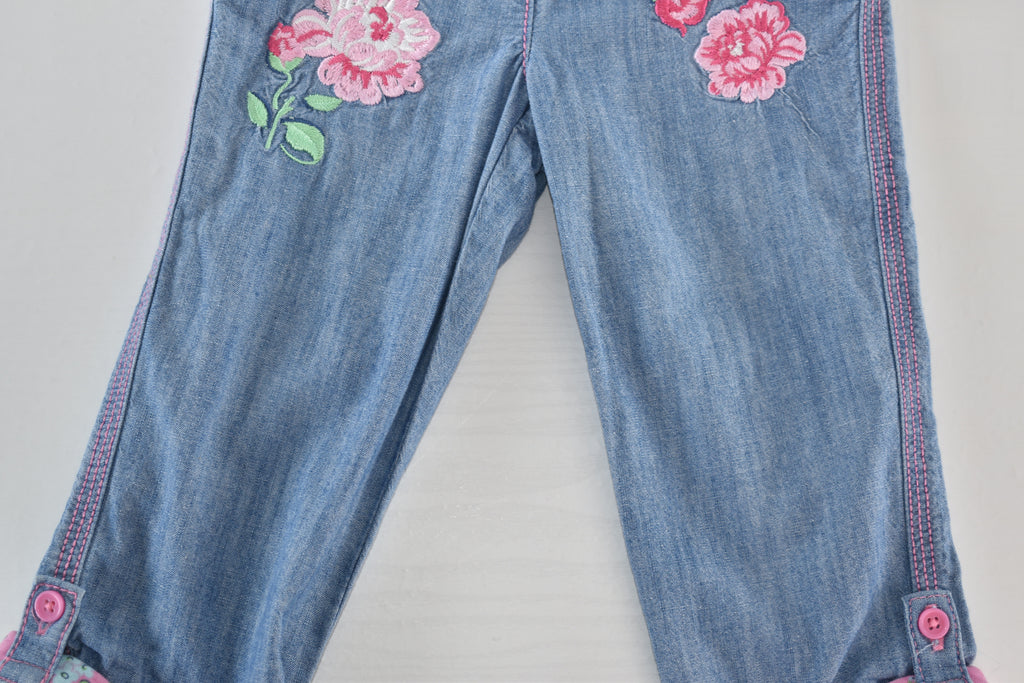 Embroidered cropped jeans