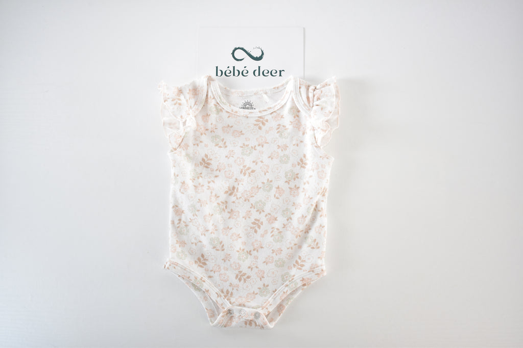 Floral frill sleeve bodysuit
