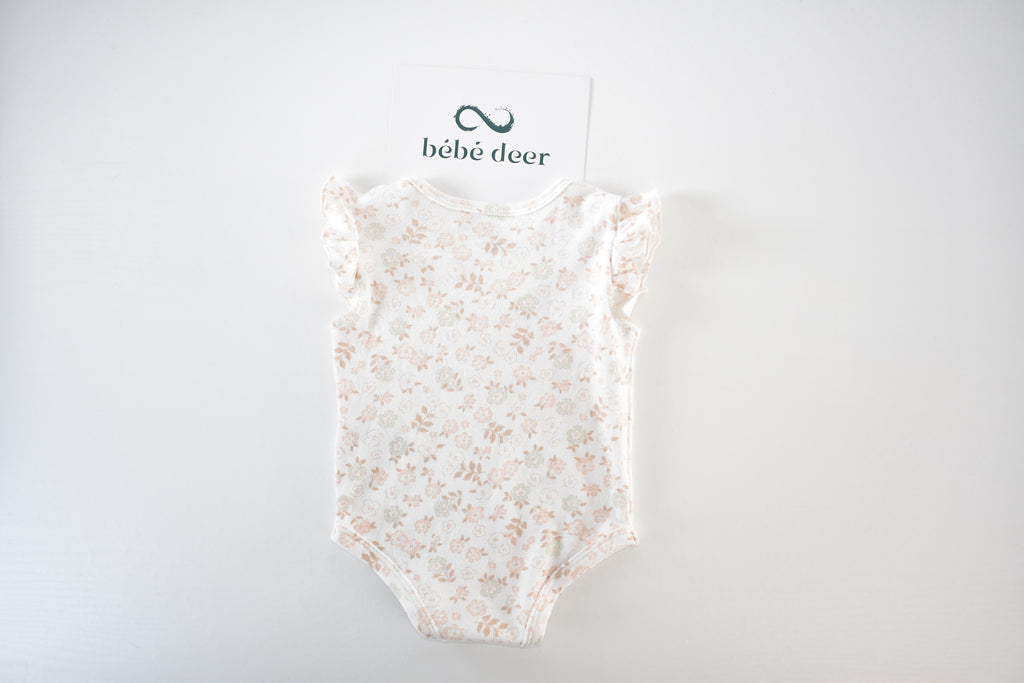 Floral frill sleeve bodysuit