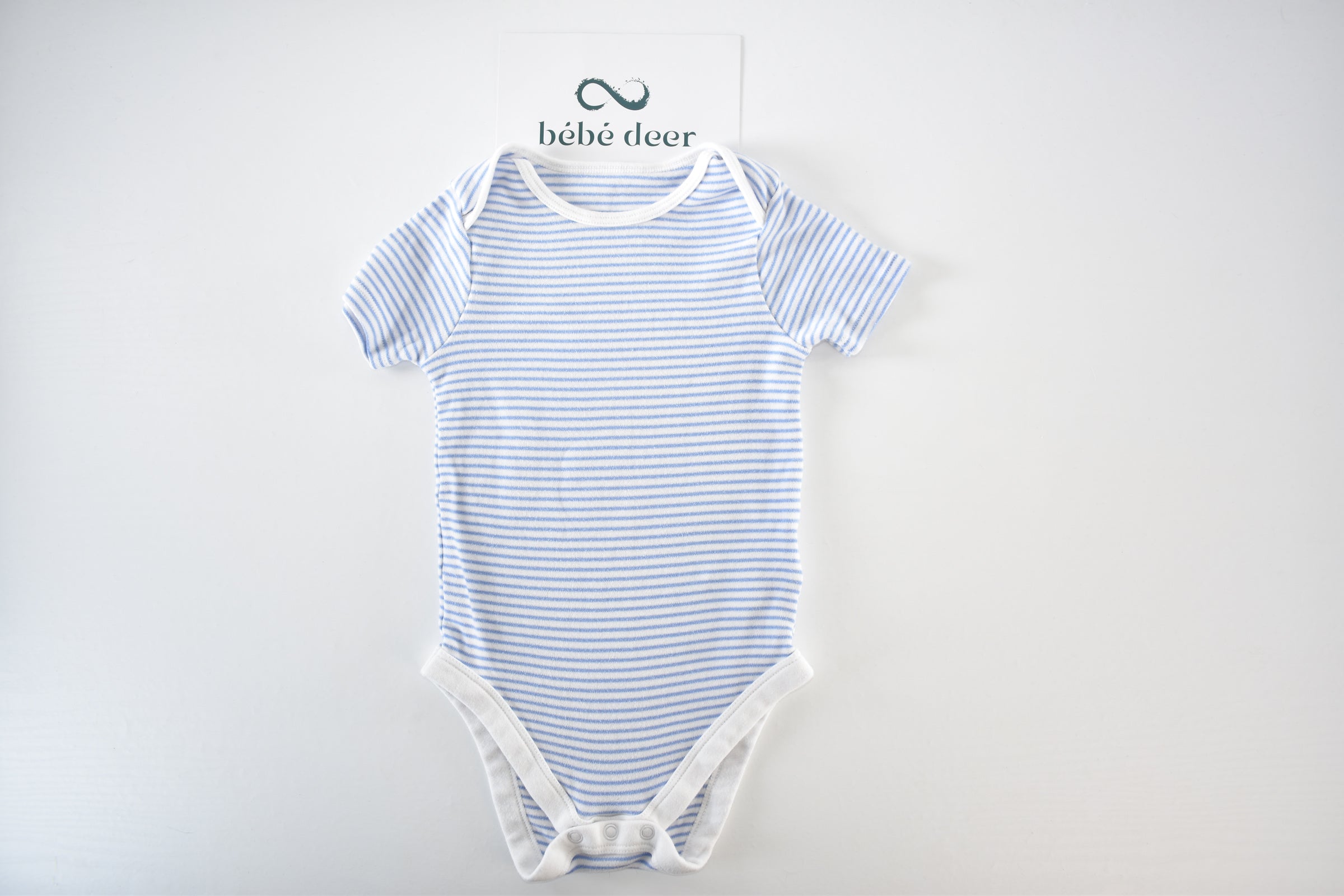 Blue striped organic cotton bodysuit