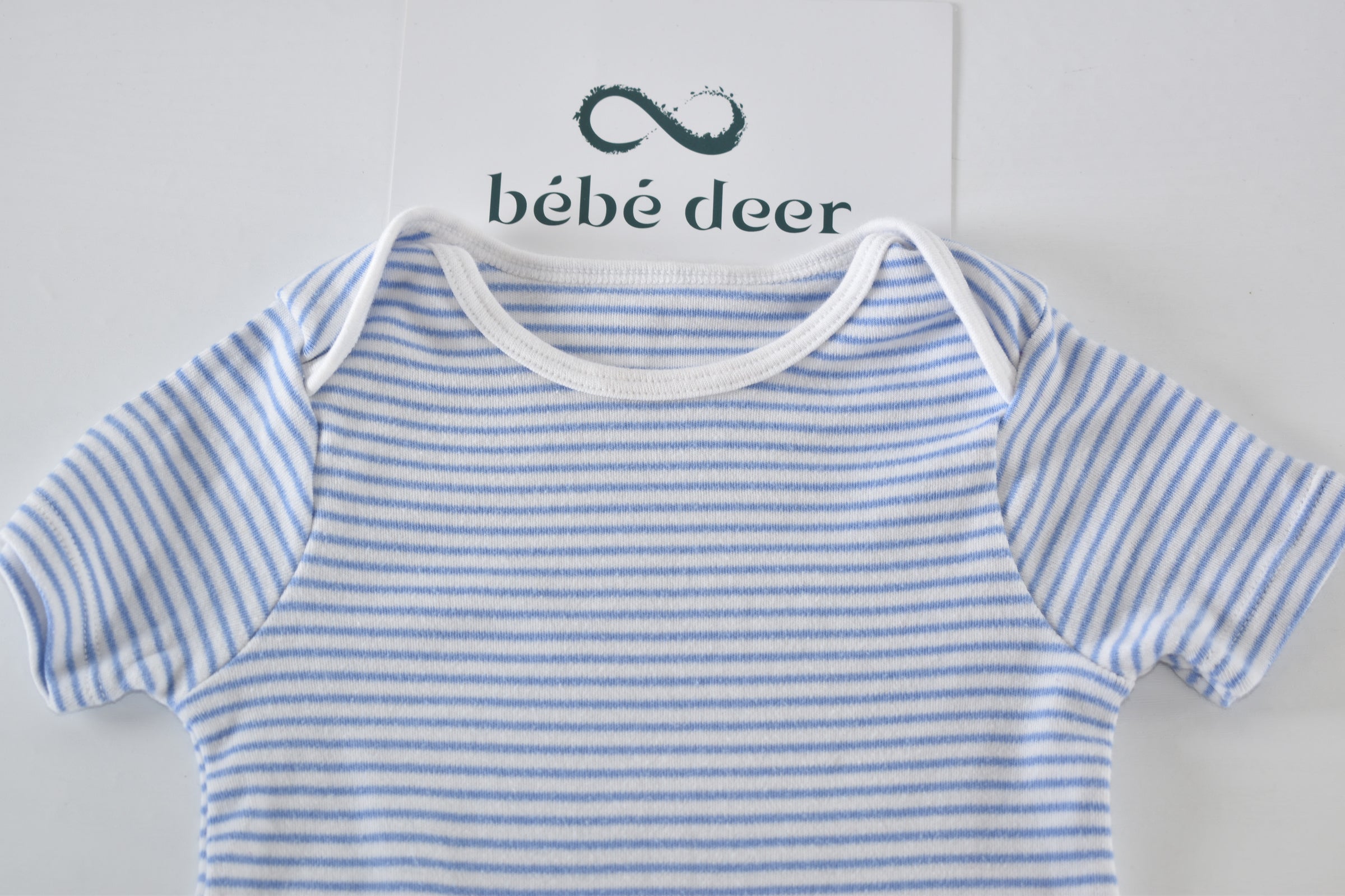 Blue striped organic cotton bodysuit