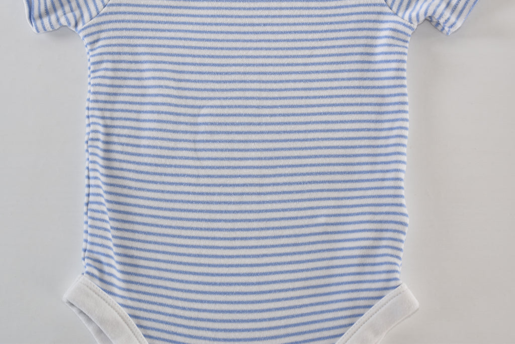 Blue striped organic cotton bodysuit